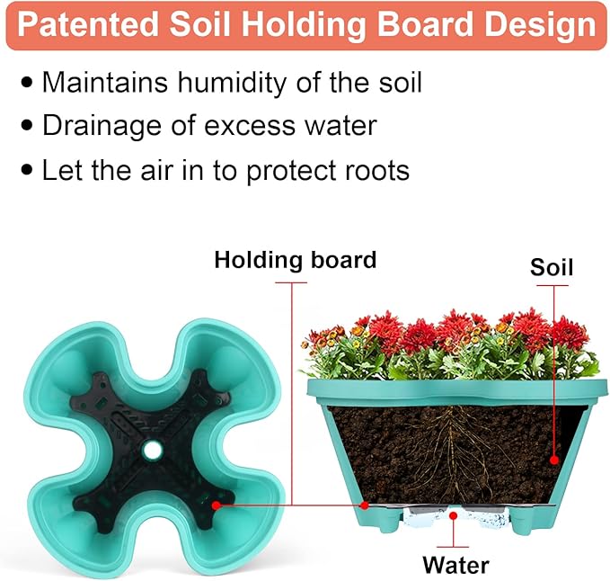 Vertical Planter 5 Tier Stackable Planters Garden Planters Strawberry Herb Flower and Vegetable Planter Indoor Outdoor Gardening Pots with Removable Wheels and Tools