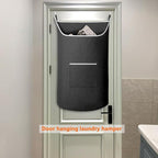 XL Hanging Laundry Hamper Bag, Black Door Hanging Hamper with Large Openging Hanging Laundry Hamper Storage Bag Large Size 36X22 Inch (Black)