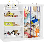 Kids Toy Storage Organizer with 3 Removable Plastic Bins Toddler Montessori Bookshelf with Stuffed Animal Net Holder Baby Bookcase Plush Organizer for Playroom, Bedroom,,Kids Room,Classroom,Nursery