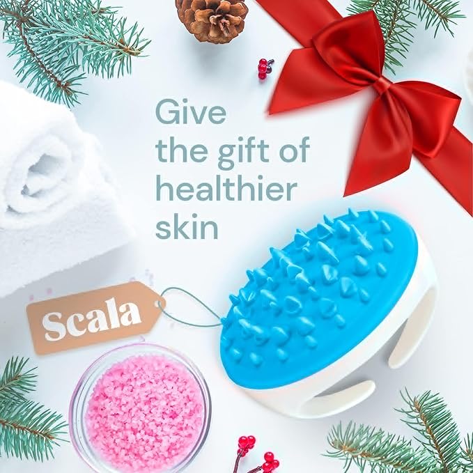 Scala Silicone Anti Cellulite Massager, Body Shower Scrubber, Cellulite Remover - Improve Circulation, Distribute Fat Deposits, Body Massager, Exfoliator, Fat Roller Use with Creams and Oils, Aqua