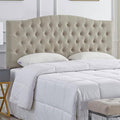 24KF Upholstered Tufted Button Linen Fabric Headboard,Comfortable Fashional Headboard Queen/Full Size,Linen
