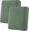 H.VERSAILTEX Super Stretch Individual Seat Cushion Covers Sofa Covers Couch Cushion Covers Slipcover Sets Thick Jacquard Textured Twill Fabric (2 Piece Medium Sofa Cushion Covers, Loden Frost)
