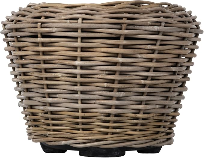 Rattan Kobo Indoor Outdoor Planter Basket with Plastic Pot Medium 35 Gallon Soil Capacity