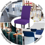 JQinHome Dining Chair Slipcover, High Stretch Removable Washable Chair Seat Protector Cover Set of 2,Chair Covers for Dining Room, Kitchen,Home Party,Wedding Ceremony(Purple, 2PC)