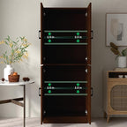 Brown Kitchen Pantry, 71" Tall Cabinet with Doors, Hutch with Storage for Dining Room
