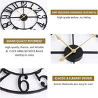Large Wall Clock for Living Room Decor - 40cm/ 16 Inches Silent Non-Ticking Metal Wall Clocks Battery Operated, Vintage Decorative Modern Wall Clock for Bedroom, Office, Farmhouse Decor