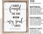 Christian Wall Decor, Master Bedroom Decoration Above Bed, Wedding Decoration, Framed Wall Plaque Sign 15 * 11.5 inches, Song of Solomon 3:4 Sign, I Have Found the One Whom My Soul Loves