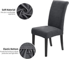 Joccun Chair Covers for Dining Room Set of 2,Dining Chair Slipcover Stretch Dining Room Chair Covers Seat Protector,Washable Parsons Chair Cover for Home,Banquet(Dark Gray,2 Pack)