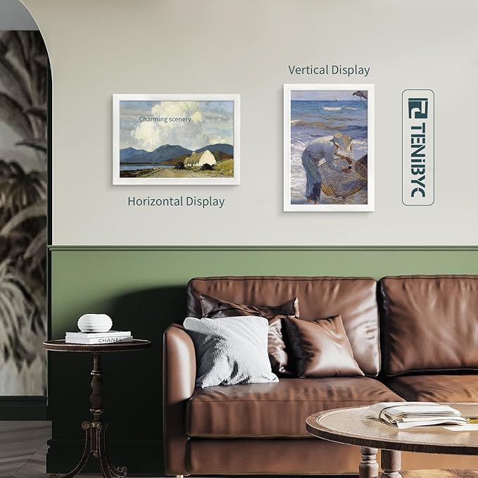 13x19 Picture Frame 3 pk, Textured White Solid Wood Poster Frame, HD Tempered Glass, Wall Gallery Frame