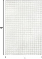 nuLOOM Jeni Checkered 6 Round Machine Washable Area Rug for Living Room Bedroom Dining Room Kitchen, Off White