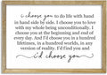 I Choose You To Do Life Sign Wall Decor 16X11 I Love You InchRomantic Marriage Art Wooden Framed Wall Hanging (Wood)