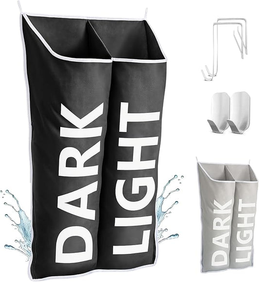 Hanging Laundry Hamper Bag XL 40x22", Space Saving over the Door Storage Bags, Behind the Door Hampers for Dirty Clothes & Wall Mounted Basket for Bathroom, Organizer for Small Room Spaces RV