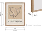 Poster Master Vintage Poster - Retro Minimalist Print - Gift for Artist, Friend - Dove Of Peace, Line Drawing, Sketch, Abstract - Wall Decor for Living Room, Bedroom, 8x10 Beige Framed