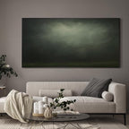 SIGNWIN 36"x72" Extra Large Framed Wall Art Moody Green Abstract Cloudscape, Minimalist Atmospheric Print for Home Living Room Bedroom Decor (Frame Assembly Required)