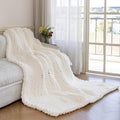 Chunky Knit Blanket - Luxury Soft Cozy 60 * 80 Throw Blanket,100% Woven Blanket Rope Knot Throw Blanket for Couch, Sofa, Home Decor, Gift - Machine Washable（Milk White）
