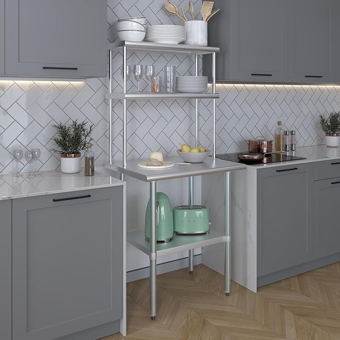 AmGood Double OverShelf Stainless Steel NSF - Many (30" Long x 12" Deep)