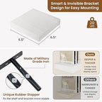 fuqing Floating Shelves for Wall, Bathroom Shelf Wall Mounted for Storage, Shelves with Invisible Bracket for Bedroom, Kitchen, Living Room, Farmhouse Small Book Shelf, 6.5 Inch Set of 3, White