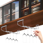 5 Pack Wine Glass Rack Stainless Steel Wine Glass Holder, 14inch Hanging Stemware Rack for Bar Kitchen Cabinet
