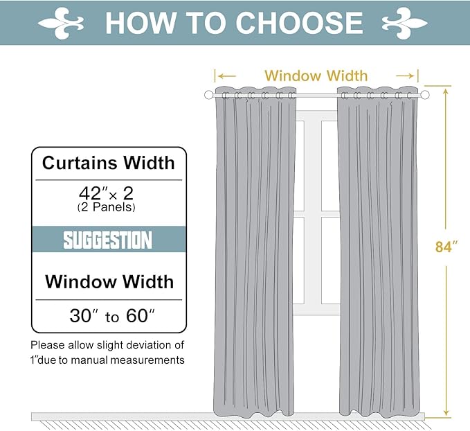 ChrisDowa Grommet Room Darkening Curtains for Bedroom and Living Room - 2 Panels Set Thermal Insulated Blackout Curtains (Beige, 42W x 84L)