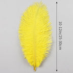THARAHT Yellow Ostrich Feathers 12pcs Natural Bulk 10-12Inch 25cm-30cm for Crafts Wedding Party Centerpieces Halloween and Home Decoration Feathers