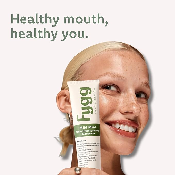 Fluoride Free Toothpaste, Nano Hydroxyapatite (Mild Mint) | Dentist Recommended - for Remineralizing, Whitening, & Sensitive Teeth - Premium Tooth Paste for Adults & Kids Oral Care (4oz)