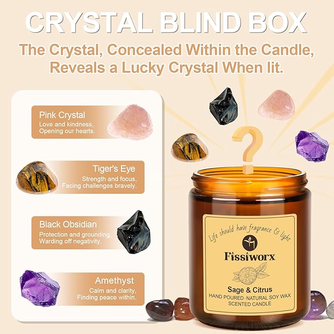 Sage & Citrus Scented Candle Set 2 Pack – Natural Soy Wax Hand-Poured – 60 Hour Long Lasting Burn – Relax and Relieve Stress – Premium Aromatherapy Candle for Home Decor, Gifts