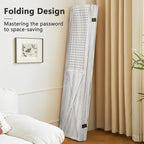 6 Panel Pegboard Room Divider, 5.6Ft Pegboard Display Folding Privacy Screens, Wood Room Divider Peg Board Display Freestanding for Trade Show Craft Show Home Wall Organizer, Retro White