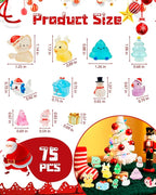75 Pcs Miniature Christmas Figurines - Luminous Mini Resin Figures to Hide, Glow in The Dark Resin Animals for Micro Landscape Aquarium Fairy Garden Dollhouse Decor