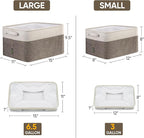 BALEINE 2 Pack Fabric Storage Bins for Shelves, Linen Storage Baskets for Organizing, Decorative Closet Bins for Clothes, Home (Brown, 15"x11"x9.5") ﻿