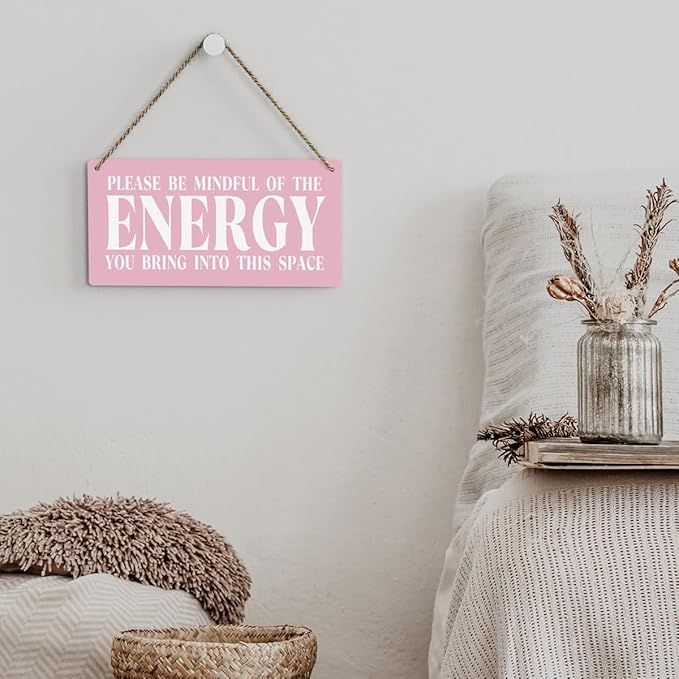 Pink Room Decor Spiritual Decoration Meditation Room Decoration Inspirational Spa Positive Affirmations Wall Decor Wood Plaque Sign Hanging Door Sign Home Office Yoga Room