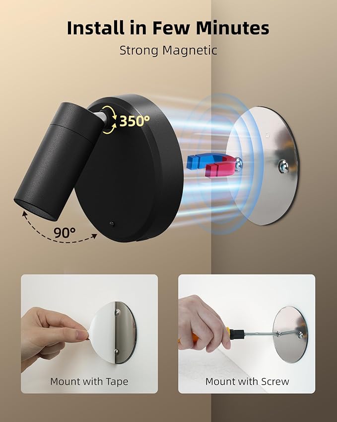 EZVALO Spotlights Indoor with Remote, 5500mAh Rechargeable Picture Lights, Wireless LED Uplighting with Timer＆Dimmable, 3CCT, Display Lights for Plant Painting, Artwork, Accent Lighting (2Pack-Black)