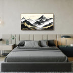 amatop Framed Extra Large Wall Art for Office Abstract Mountain Motivational Canvas Print Black and White Landscape Picture Zen Nature Giant Artwork for Contemporary Living Room Bedroom Decor 58x29 Inch