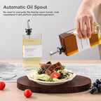 Olive Oil Dispenser Bottle for Kitchen, 3 Pack Glass Oil and Vinegar Dispenser Set, Elegant Book Design, Durable, Leak-Proof, Easy-Pour Spouts, Perfect for Kitchen, Dining Table (17oz)