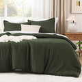 Litanika Dark Olive Green California King Comforter Set - 3 Pieces Cal King Lightweight Summer Soft Solid Bed Comforter, Oversized Fluffy Down Alternative Bedding Set (104x96In, 2 Pillowcases)