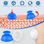 Silicone Cupping Therapy Sets 10pcs,Professional Vacuum Cupping for Myofascial Massage/Joint Pain/Anti Cellulite/Deep Muscle Relief & More(10pcs,White+Blue)