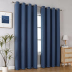 ChrisDowa Blackout Curtains 108 Inches Long 2 Panels Set for Living Room, Grommet Thermal Insulated Room Darkening Curtains for Bedroom (Stone Blue, 52 x 108 Inch)