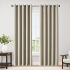 ChrisDowa Blackout Curtains 70 inches Wide for Bedroom - 2 Panels Set Extra Wide Grommet Thermal Insulated Room Darkening Curtains for Living Room (Beige, 70 x 84 Inch)