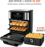 Air Fryer Oven 1800W, 12.7QT Capacity, Touchscreen Panel, Automatic Shut-Off – Black & Stainless Steel – Mondial