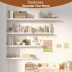 12 Inch Deep Floating Shelves for Wall 1 Pack White Floating Shelves Large Storage Space Wall Mount Shelf for Living Room Kitchen Bathroom 36" W x 12" D x 1.2" H White