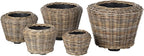 Rattan Kobo Indoor Outdoor Planter Basket with Plastic Pot Medium 35 Gallon Soil Capacity