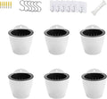 6 Pack White Hanging Planter Pots Self Watering Vertical Garden Wall Mount Window Hang Round Plastic Container Indoor Outdoor for Plants Flowers Succulent Kitchen Living Herbs Holder Decor(Large)