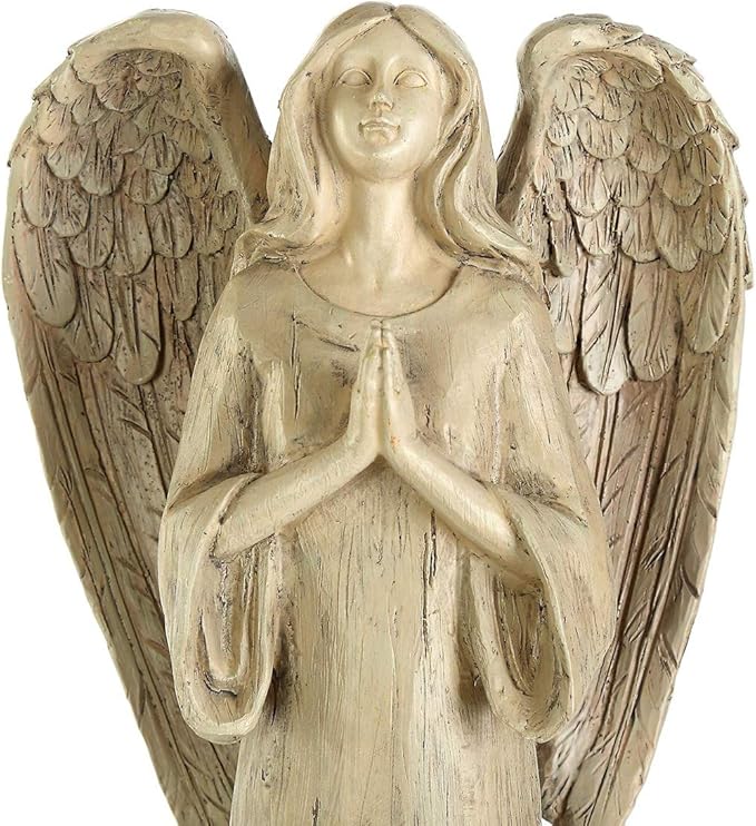 Topadorn Resin Statue Praying Angel Resin Figurines,Collectible Sculptures for Decorative,14" H