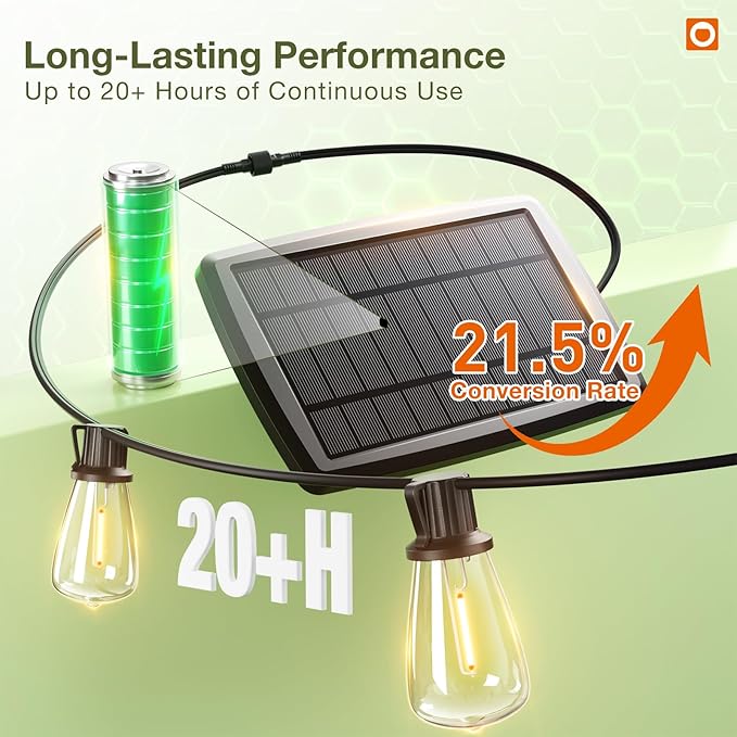 addlon 78(72+6) FT Solar String Lights Waterproof,Patio Lights Solar Powered with Remote & USB Port 3 Lighting Modes 24+2 LED Shatterproof Bulbs Outdoor Lights for Camping Backyard Garden