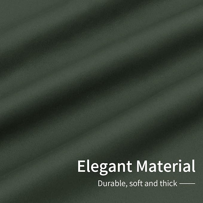 Easy-Going Blackout Curtains for Bedroom, Solid Thermal Insulated Grommet and Noise Reduction Window Drapes, Room Darkening Curtains for Living Room, 2 Panels (42x95 in, Greyish Green)