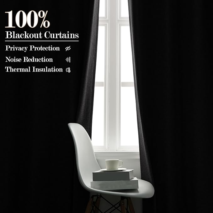 Natural Grey Pinch Pleat 100% Blackout Drapes Linen Blend, Room Divider, Room Darkening, Energy Saving, Furniture Protecting, Light Blocking Extra Wide Privacy Curtains, 200Wx102L, 1 PC