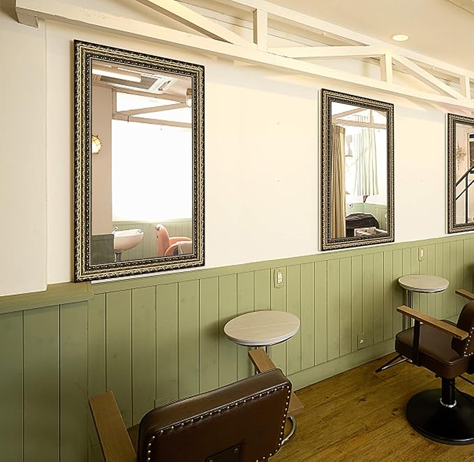 Bathroom Wall Mirror, Decorate Bathroom Mirrors for Wall, Rectangle Modern Bathroom Wall Mounted Mirror Vertical or Horizontal Hanging for Living Room (Gold Framed 40" x24'')