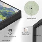 The scenery of mountain streams and green meadows is suitable for living rooms bedrooms offices landscape posters and wall paintings