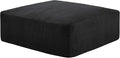 40" Square Stuffed Ottoman Pouf for Sofa Couch, Corduroy Poufs with Foam Chunk Filling, Furry & Fluffy Foot Stool Movable Ottoman. 40 * 40 Floor Poufs Foot Rest for Living Room, Black
