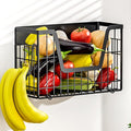 Magnetic Shelf for Fridge, Fruit Potato and Onion Storage Bins, Magnetic Spice Rack Shelves for Side of Refrigerator, Fruit Basket Magnetic Fridge Shelf Kitchen Pantry Storage Organizer
