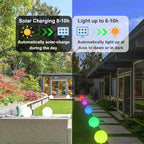 10-in Solar Globe Light, Solar Garden Ball Light Outdoor w/Remote, 16 RGB Color 4 Modes Glowing Ball, Waterproof Smart Light Sensor Control Outdoor Orb Lamp w/Ground Stake for Pathway Patio Yard Party